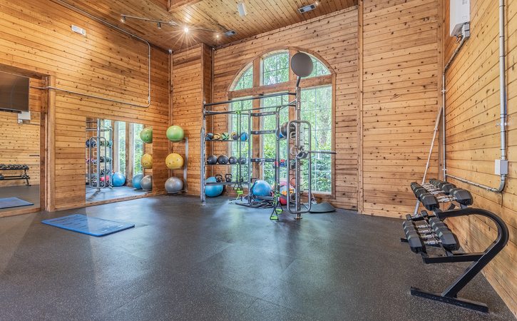 The Greens At Tryon Apartments in Raleigh Fitness Center Free Weights and Equipment