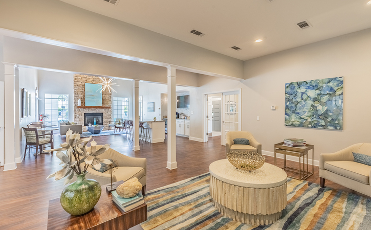 The Greens At Tryon Apartments in Raleigh NC Resident Clubhouse Lounge and Kitchen
