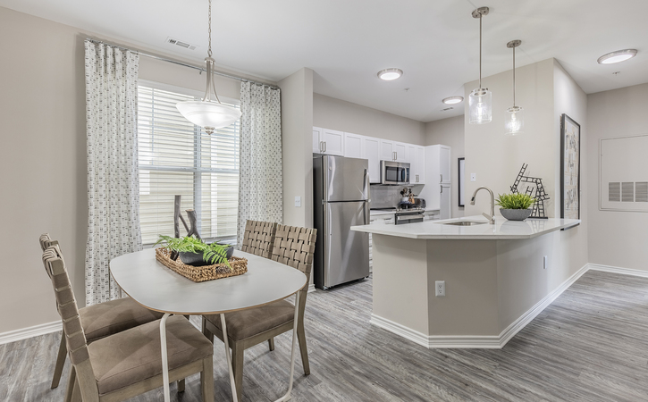 The Greens At Tryon Renovated Apartments Raleigh NC Platinum 2 Bedroom 2.5 Bathroom Floor Plan Renovated Open Concept Kitchen and Dining Room